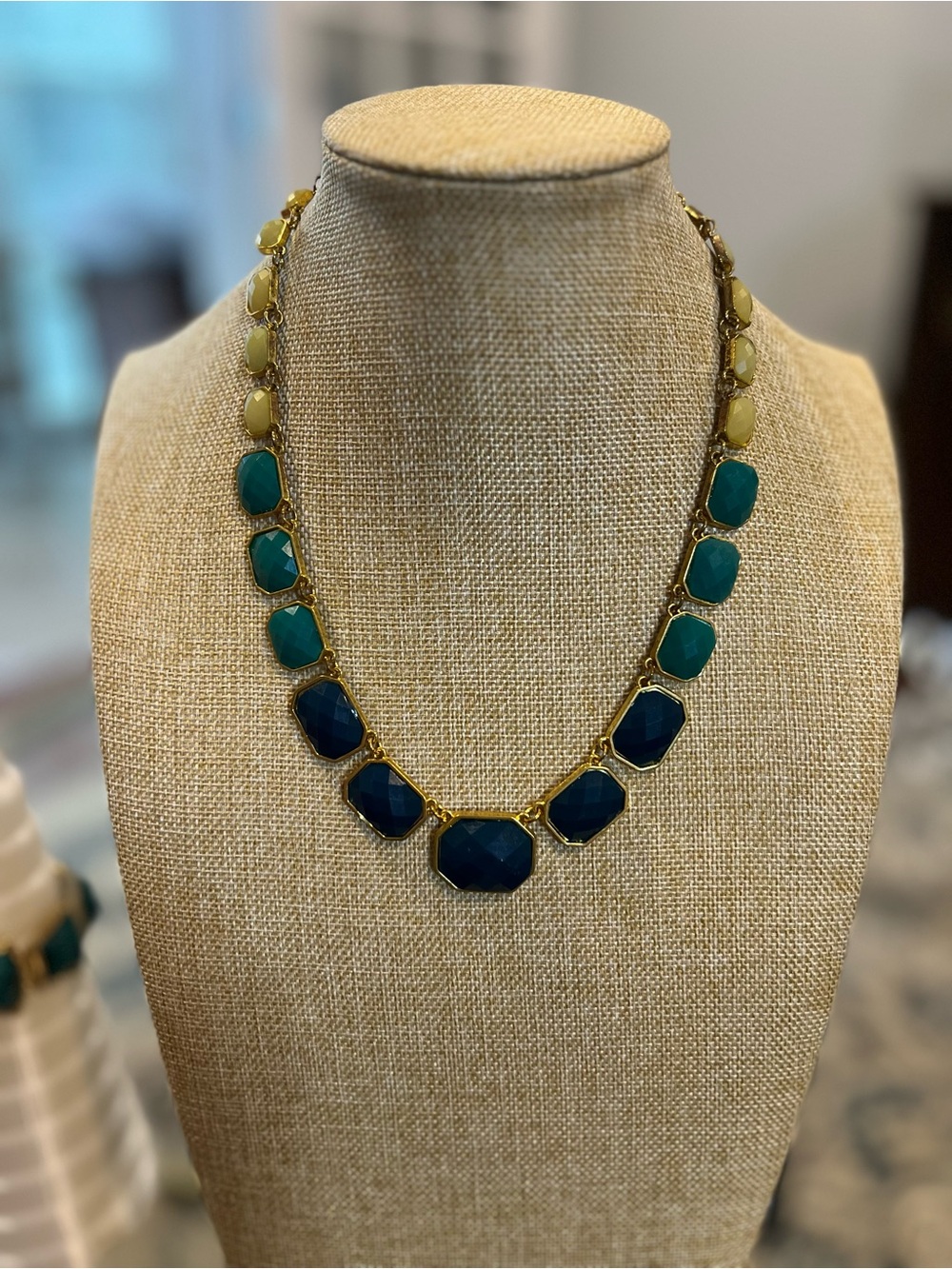 Teal & Gold Statement Necklace Lot 💙✨ - Picture 9 of 11